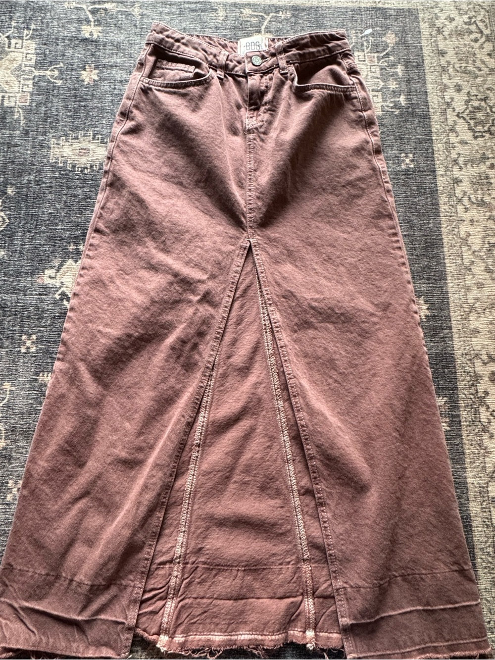 BDG Mauve Maxi Skirt with Front Slit - Picture 3 of 3